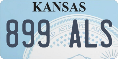 KS license plate 899ALS