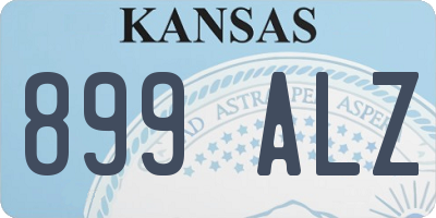 KS license plate 899ALZ