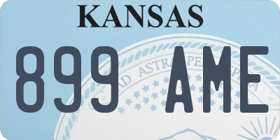KS license plate 899AME