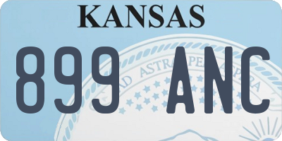 KS license plate 899ANC