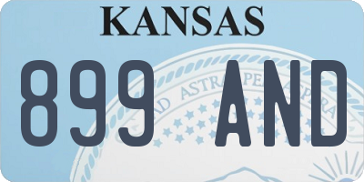 KS license plate 899AND