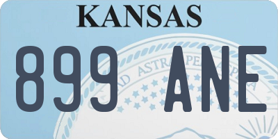 KS license plate 899ANE