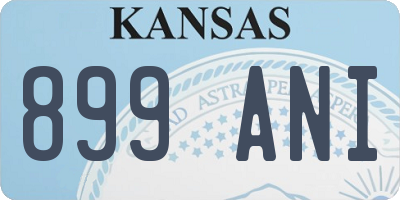 KS license plate 899ANI