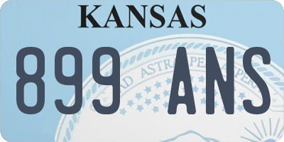KS license plate 899ANS