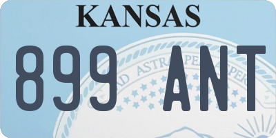 KS license plate 899ANT