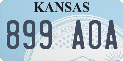 KS license plate 899AOA