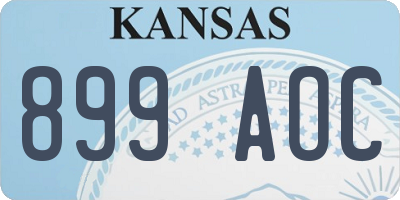 KS license plate 899AOC