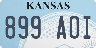 KS license plate 899AOI