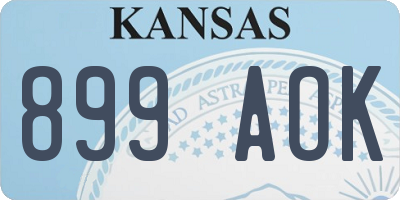 KS license plate 899AOK