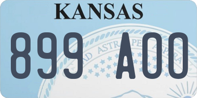 KS license plate 899AOO