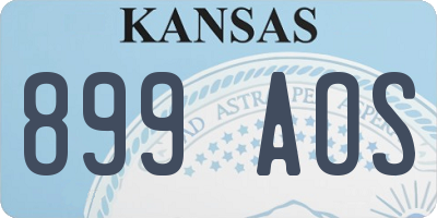 KS license plate 899AOS
