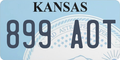 KS license plate 899AOT