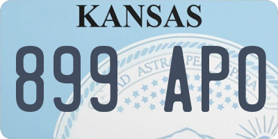 KS license plate 899APO