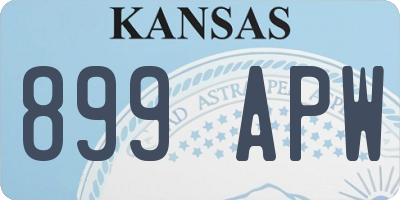 KS license plate 899APW
