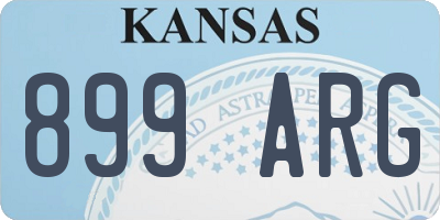 KS license plate 899ARG