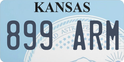KS license plate 899ARM