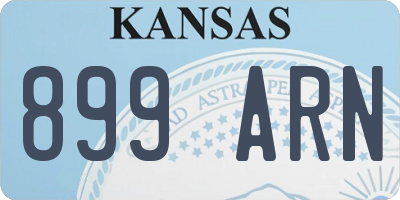 KS license plate 899ARN