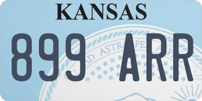 KS license plate 899ARR