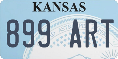 KS license plate 899ART