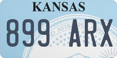 KS license plate 899ARX
