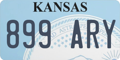 KS license plate 899ARY