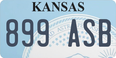 KS license plate 899ASB