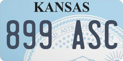KS license plate 899ASC
