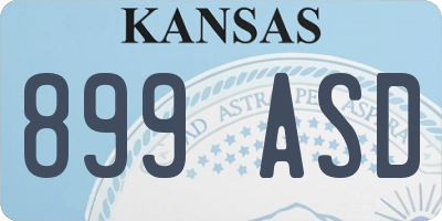 KS license plate 899ASD