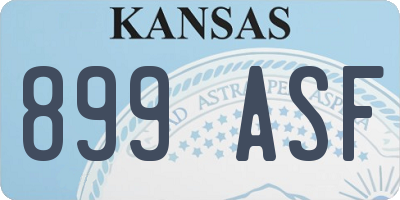 KS license plate 899ASF