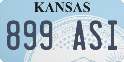 KS license plate 899ASI
