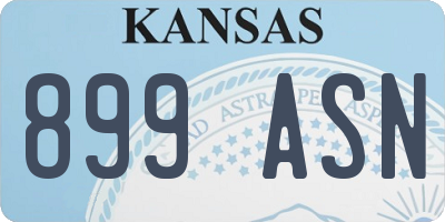 KS license plate 899ASN