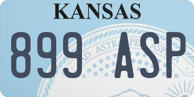 KS license plate 899ASP