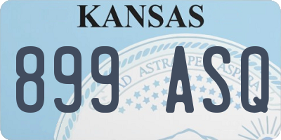 KS license plate 899ASQ