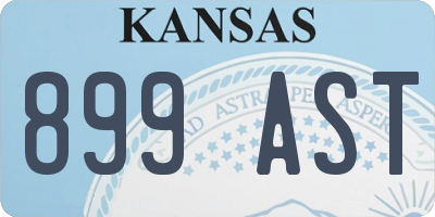 KS license plate 899AST