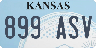 KS license plate 899ASV