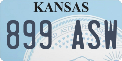 KS license plate 899ASW