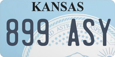 KS license plate 899ASY