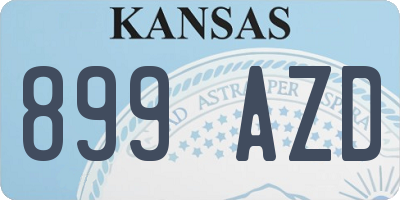 KS license plate 899AZD