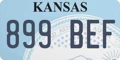 KS license plate 899BEF