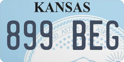 KS license plate 899BEG