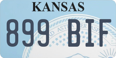 KS license plate 899BIF