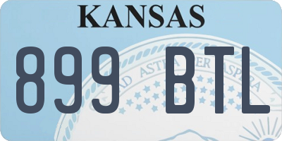 KS license plate 899BTL