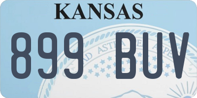 KS license plate 899BUV