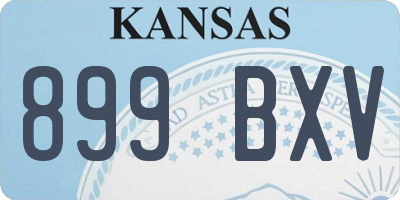 KS license plate 899BXV
