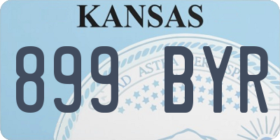KS license plate 899BYR