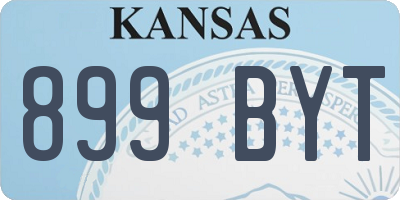 KS license plate 899BYT