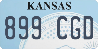 KS license plate 899CGD