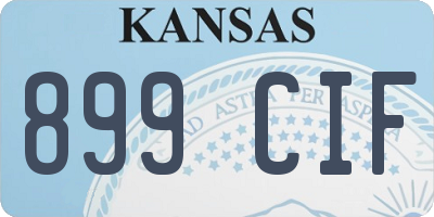 KS license plate 899CIF