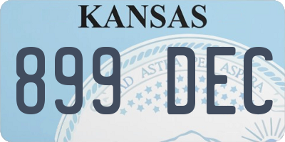 KS license plate 899DEC