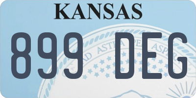 KS license plate 899DEG